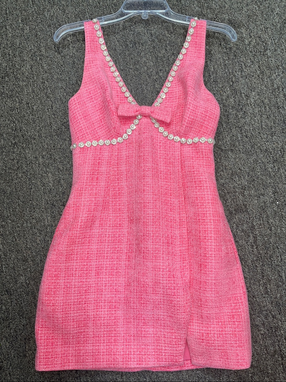 Self-Portrait Crystal-embellished tweed minidress - Picture 3 of 5